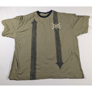 Grind Graphic T-Shirt Mens XL Olive Green Short Sleeve Arrow Print Skater Y2K
